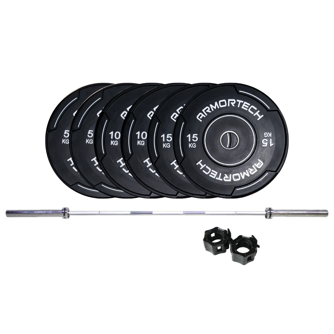 80KG V3 Black Bumper & Barbell Package